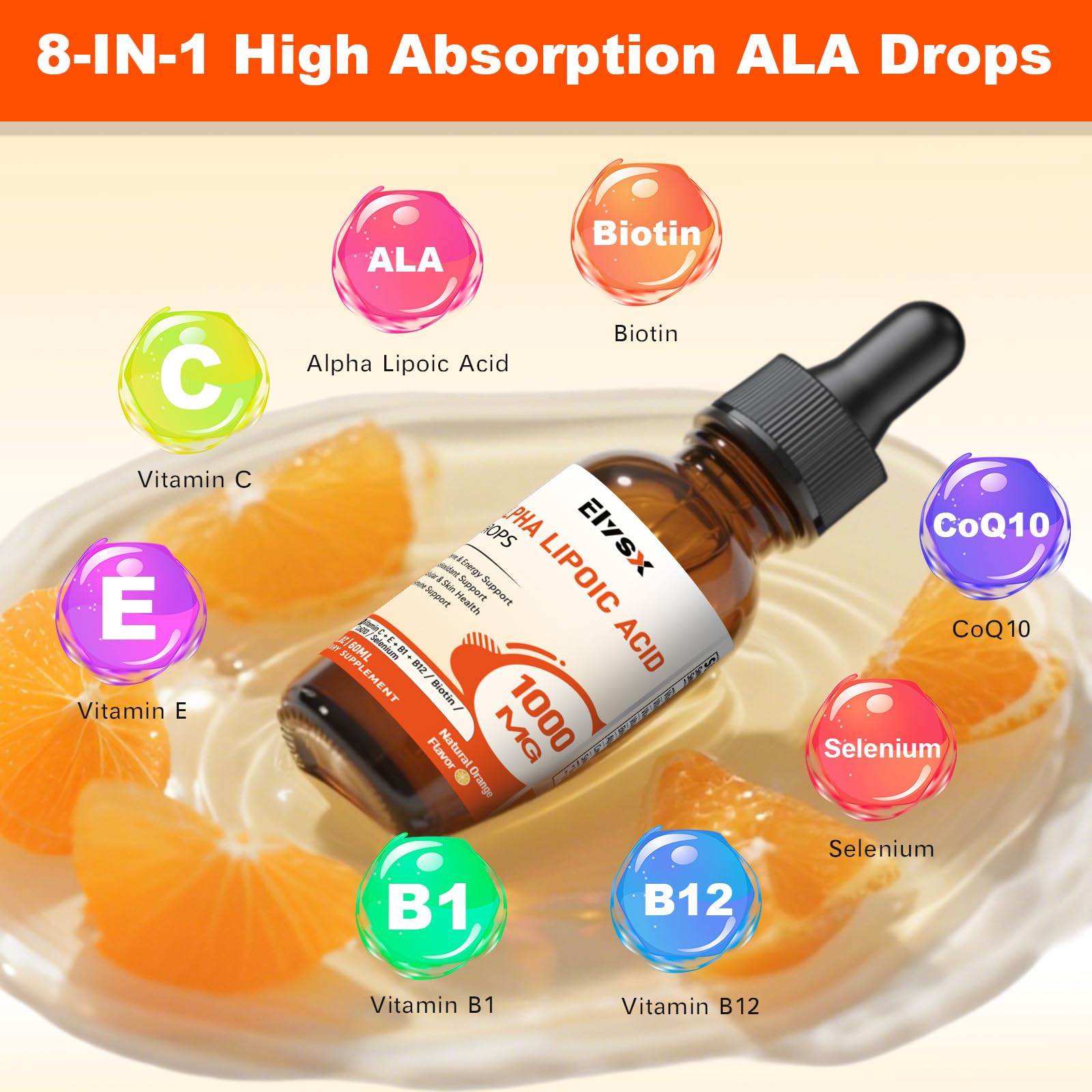 Amazon.com: Elysx Alpha Lipoic Acid Liquid Drops 1000mg, ALA